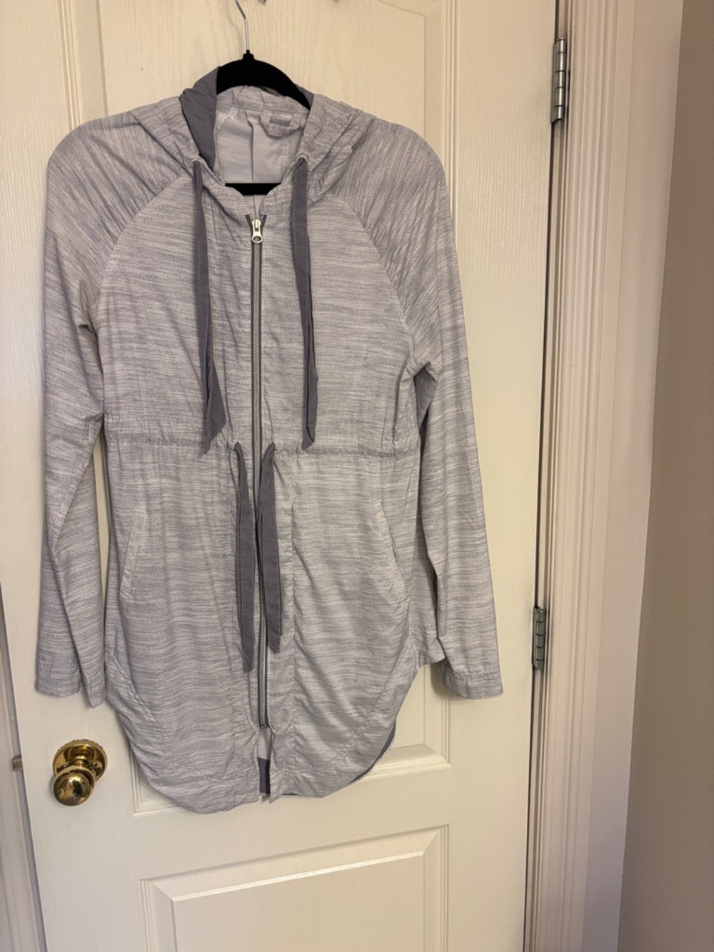 lululemon athletica Light Gray Hooded Zip Jacket